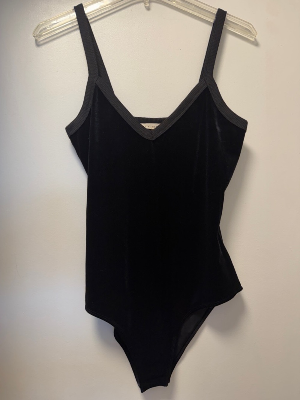 NWT L.A. Hearts Black Velvet V-Neck Cami Bodysuit - Size Medium